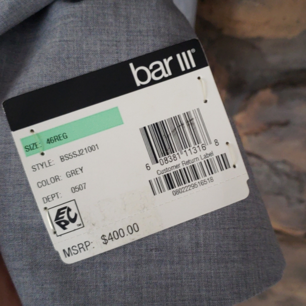 Bar III slim fit gray jacket NWT - Picture 5 of 8